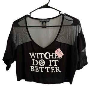 BlackCraft Mesh Crop Top